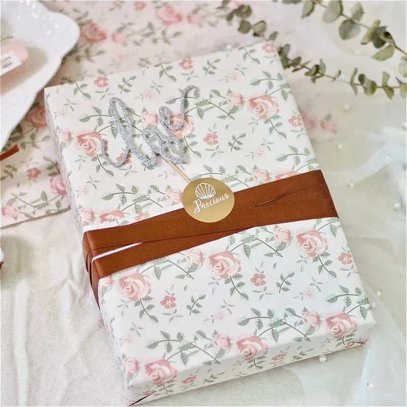 Possède 70*50cm Papier D'emballage, Bricolage Motif De Fleurs Enfants Cadeau D'anniversaire Décoration Amour Mariage Emballage Fournitures