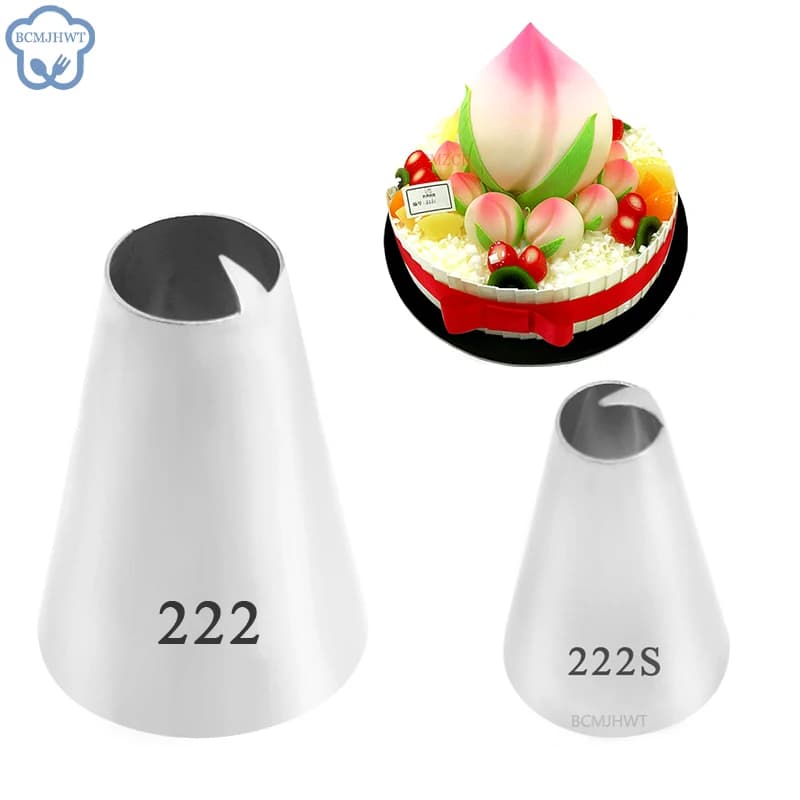 Grands pointes de décoration de crème de gâteau en métal, outils de pâtisserie, douille de glaçage en acier inoxydable, tête de Cupcake, décorateurs de desserts, 1/2 pièces