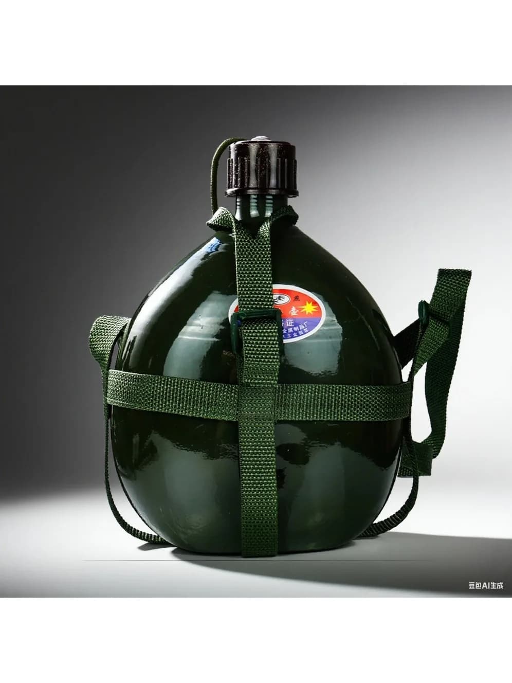Bouteille d'eau militaire en aluminium résistante aux chutes Bouteille d'eau plate de grande capacité durable style ancien pour la randonnée en plein air 1-2.5L
