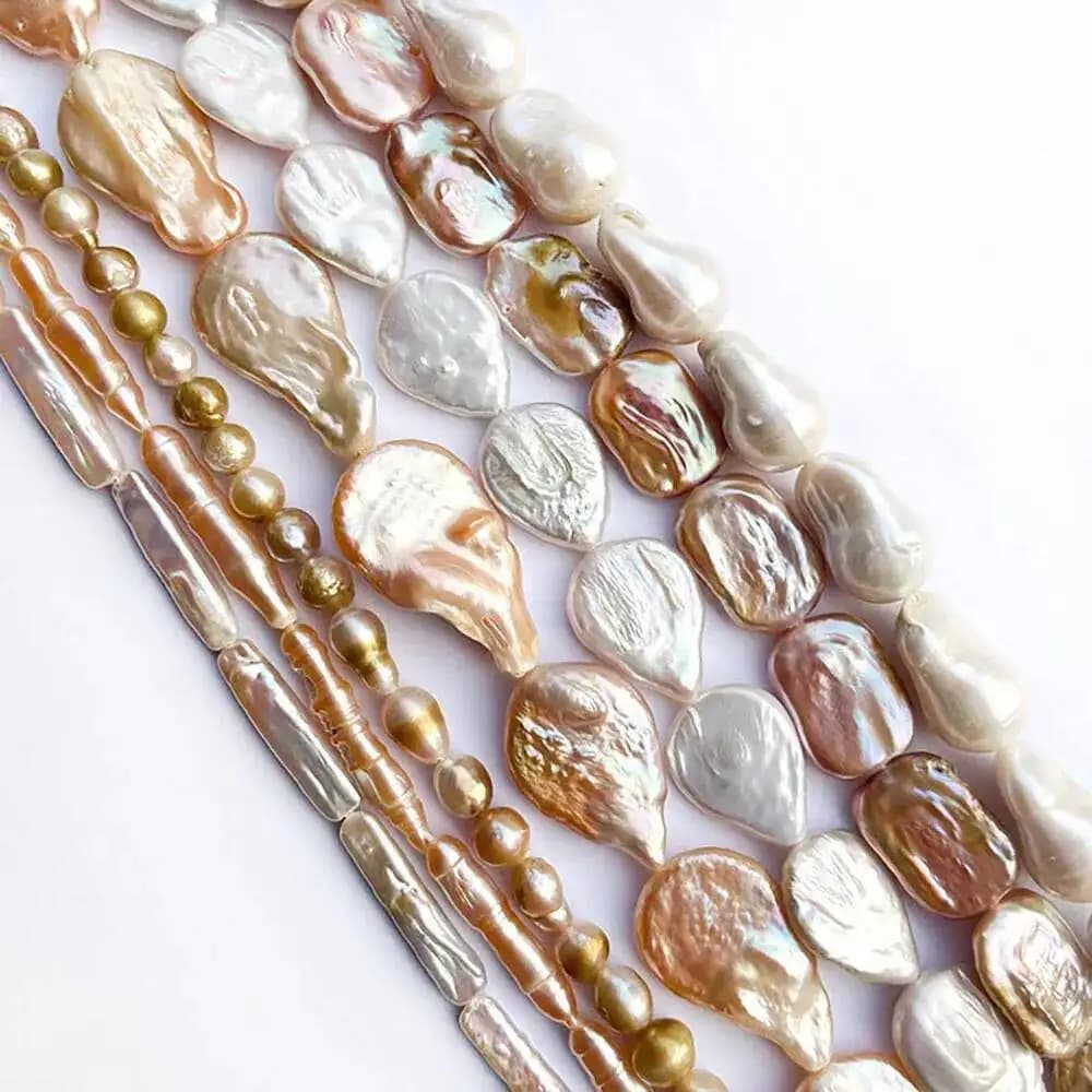 Perle d'Eau Douce Naturelle en Pierre Naturelle, 15 Pouces, pour Bijoux, Collier, Bracelets, DIY, Livraison Gratuite