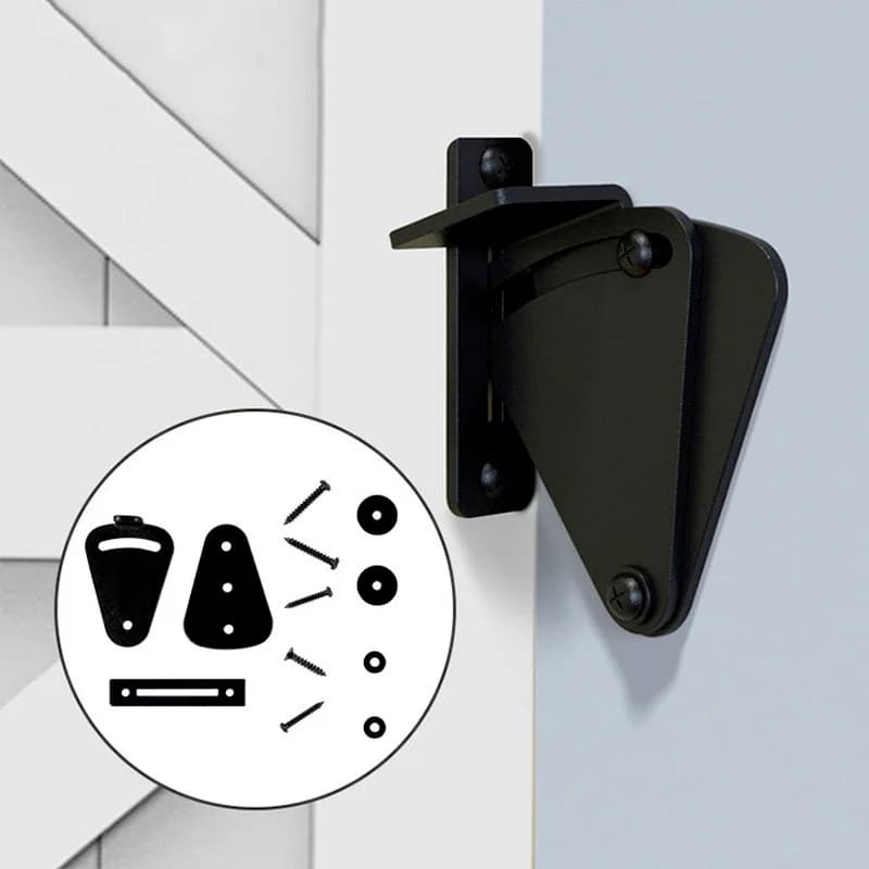 Serrure de porte coulissante en acier inoxydable, 1 ensemble, nouveau, porte de poche, Garage et hangar, portes en bois, loquet, accessoires de quincaillerie