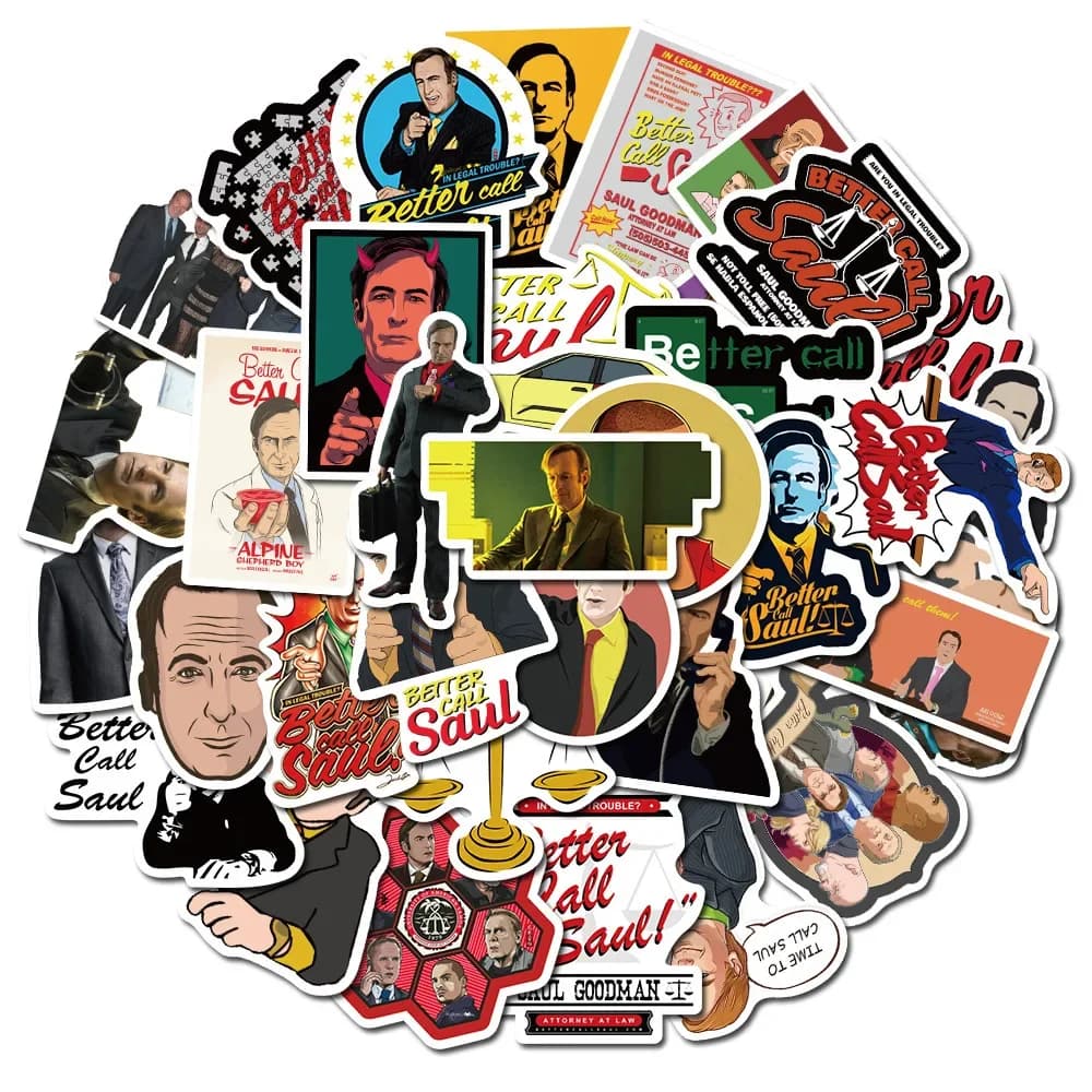 10/30/50pcs Better Call Saul émission de télévision autocollants bricolage ordinateur portable voiture téléphone bagages moteur PVC étanche Graffiti décalcomanie jouet enfants autocollant