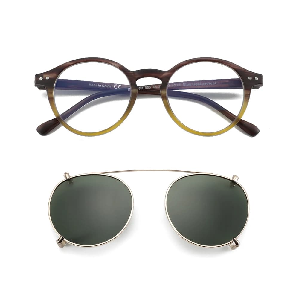 Lunettes de style steampunk ZENOTTIC (lunettes anti-lumière bleue) + clips de verres (clips de lunettes de soleil polarisées) pour femmes et hommes 2026