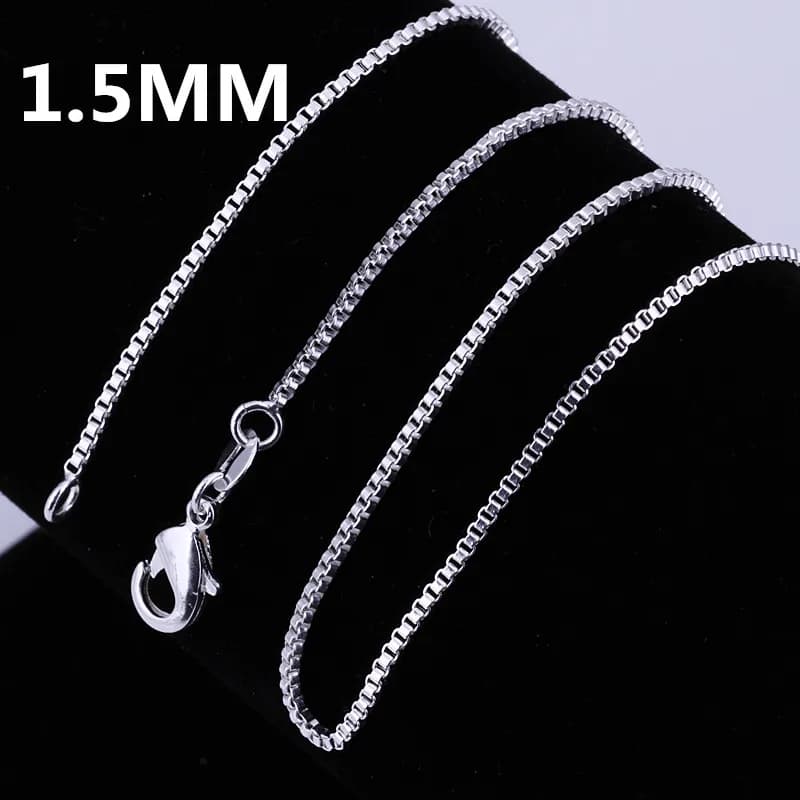 Collier en argent Sterling 925 pour femmes, 16/18/20/22/24 pouces, chaîne fine de 1.5MM, bijoux à la mode de qualité supérieure, cadeaux de noël