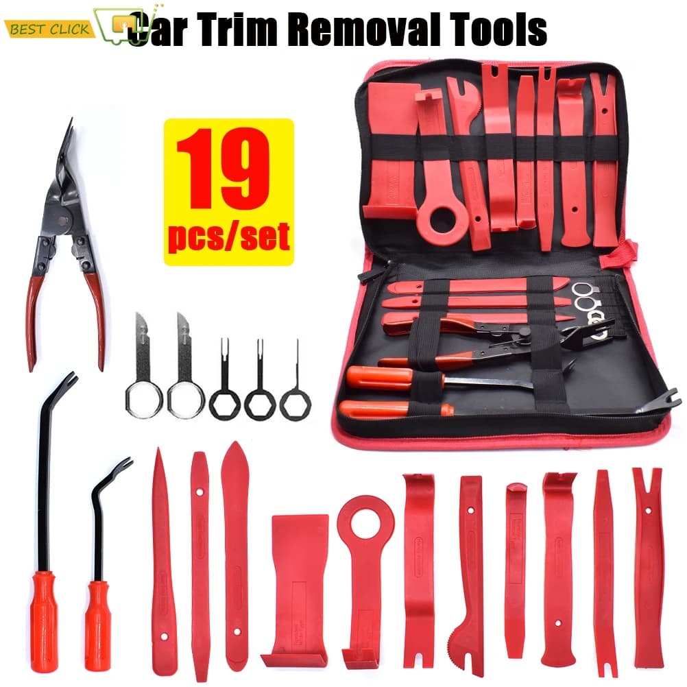 Kit de démontage intérieur des outils de garniture, démontage de la voiture, panneau de porte Audio, lecteur DVD de tableau de bord, démontage de la barre à levier automatique, 19 pièces/ensemble