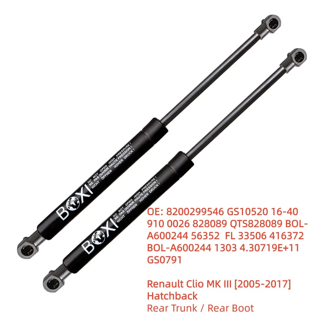 BOXI 2Pcs Amortisseur à gaz de coffre 32062565 8200299546 pour Renault Clio MK III 2005-2017 Hayon