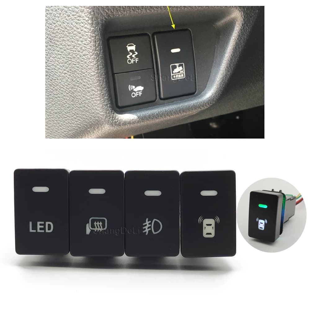 Pour Honda Fit HRV CRV VEZEL 2017 2018 2019 2020 2021 interrupteur de feu antibrouillard arrière rétroviseur bouton de commutation de chauffage avec fil
