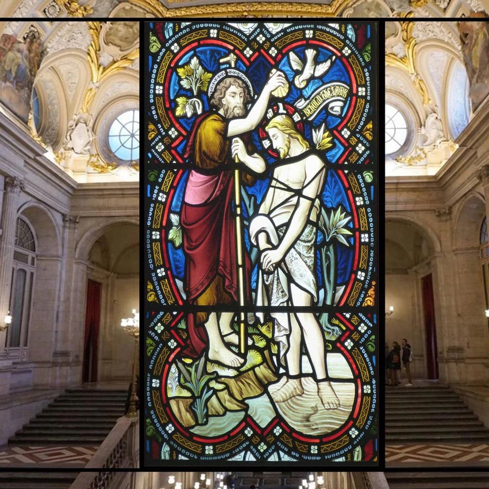Film pour fenêtre, série de Style église, autocollant décoratif en verre, sans colle, statique, pour la maison