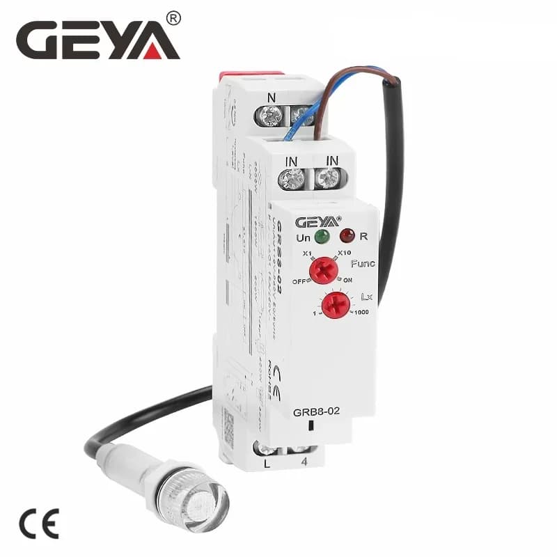 GEYA GRB8-01/02 Commutateur Crépuscule AC110V-240V Lampadaire Capteur Din Rail Citations Modulaires 16A Commutation existent
