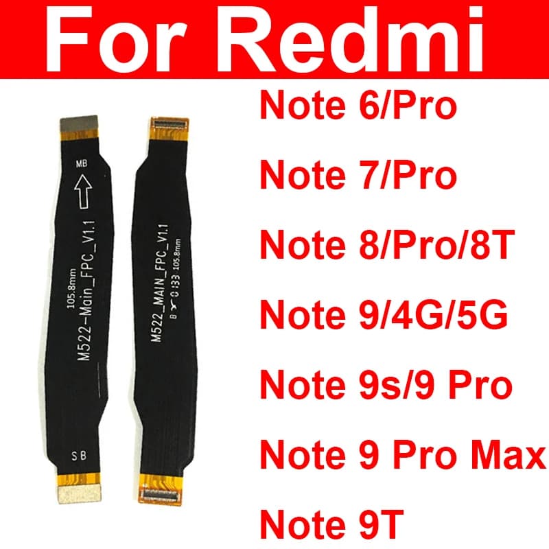 Câble flexible de carte mère LCD, pièces de réparation de ruban, connecteur de carte mère, Xiaomi Redmi Note 6, 7, 8, 9 Pro Max, 8T, 9T, 9S, 4G, 5G