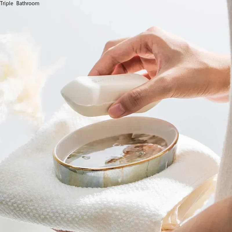 Porte-savon Portable en céramique, Style nordique, accessoires de salle de bains, voyage, maison, hôtel, boîte à savon, support de plateau d'affichage