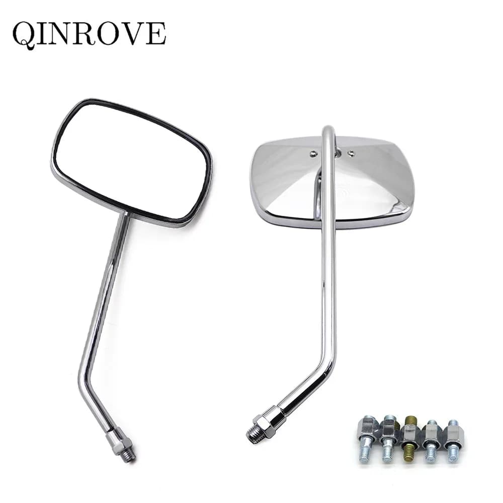 Rétroviseur chromé de moto Cafe Racer, 8/10mm, miroir latéral pour Vespa GTS PX Rebel 500 1000 Royal Enfield Piaggio MP3