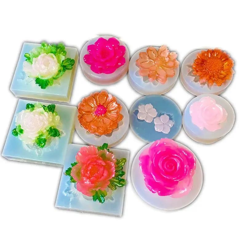 Moule à fleurs 3D en Silicone, 10 Styles, résine camélia pivoine marguerite fleur de Lotus pendentif bijoux outils de fabrication, moules en résine époxy