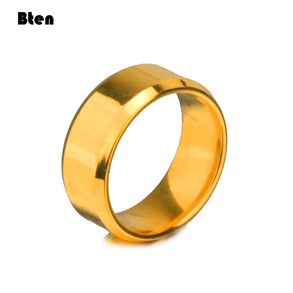 Bten mode charme bijoux bague hommes en acier inoxydable noir or argent couleur anneaux pour femmes et hommes
