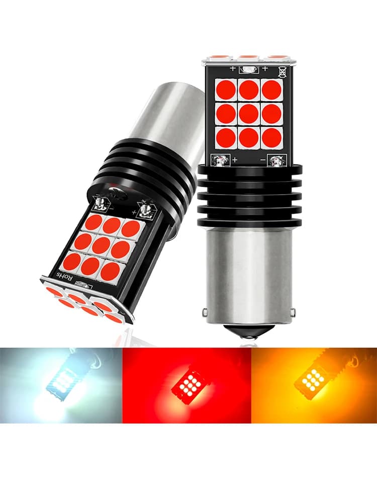 BAU15S PY21W BA15S 1156 T20 7443 W21/5W P21/5W BAY15D 1157 3157 P27/7W, enquêter de Freinage à Paupières LED, Feux de Voiture 12V, 2 Pièces