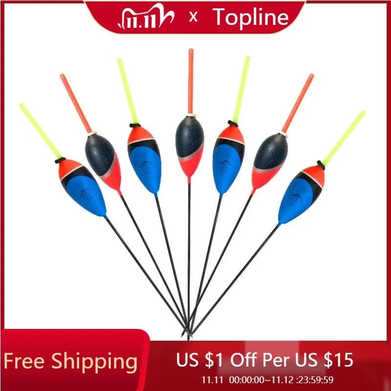 Topline Tackle 10 pièces mélange couleur Kit de flotteur intelligent lumineux flottant lumière de pêche flotteur de pêche et Kit de Bobber
