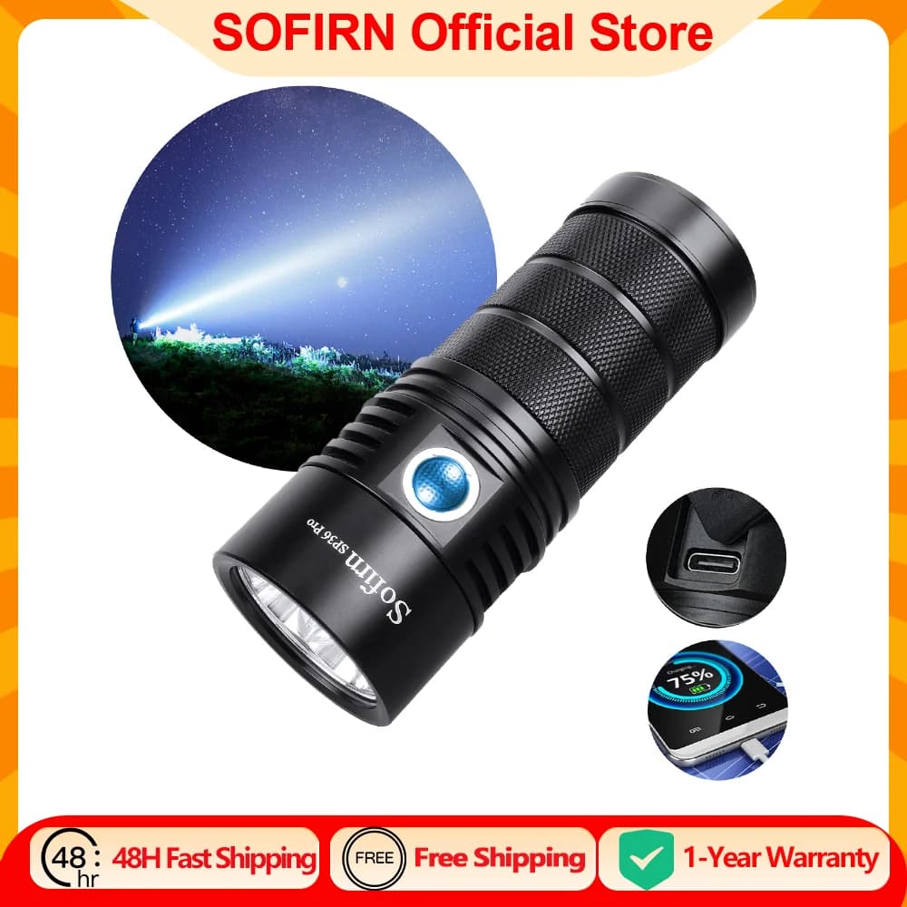 Sofirn-Lampe de Poche LED éventuelles 36 Pro 8000strada, 4 x SST40 USB C, Torche Rechargeable 18650