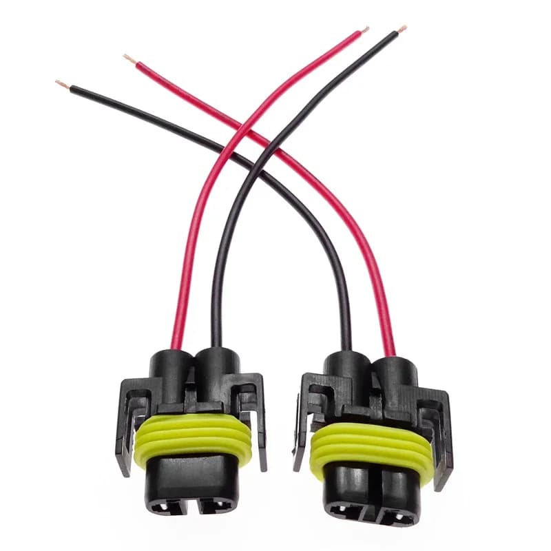Connecteur de fil d'ampoule pour H8 H9 H11, 2 pièces, 12V, prise de câble de phare de voiture, adaptateur de douille d'ampoule de phare antibrouillard, faisceau de câbles, petite ligne