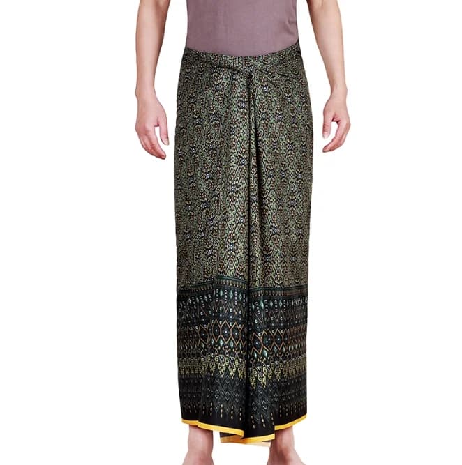 Malaisie Longyi jupe Sarong hommes traditionnel Myanmar 196*115 grille