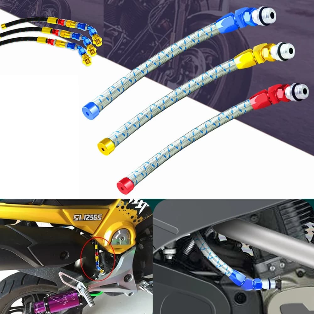 Accessoires de moto : Tuyau de radiateur de refroidisseur d'huile 320/340mm pour Scooter, Moto, Street, Sport, Voiture, Dirt Bike, Goped, Modification