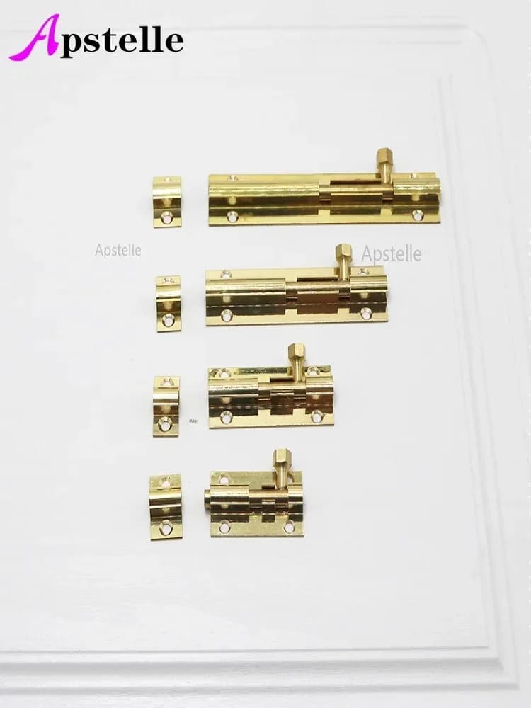 Apstelle portes en laiton loquet coulissant boulon de verrouillage loquet baril maison porte matériel de sécurité vis 4 taille 1.5/2/3/4 pouces or