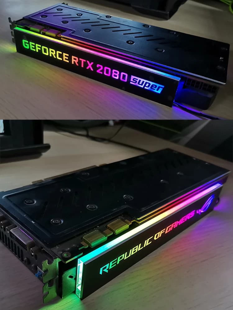 Décoration de carte vidéo A-RGB VGA, couvercle personnalisé, panneau latéral GPU RGB personnalisable 5V3PIN/12V4PIN AURA refroidisseur, panneau d'éclairage personnalisé