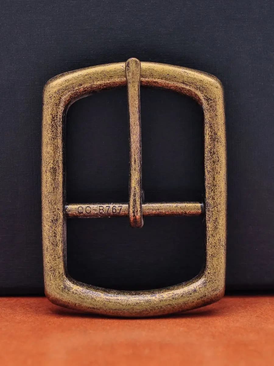 Qualité lourde longue classique 40mm Antique en laiton plaqué rond barre centrale broche pince bricolage maroquinerie jean boucle de ceinture remplacement