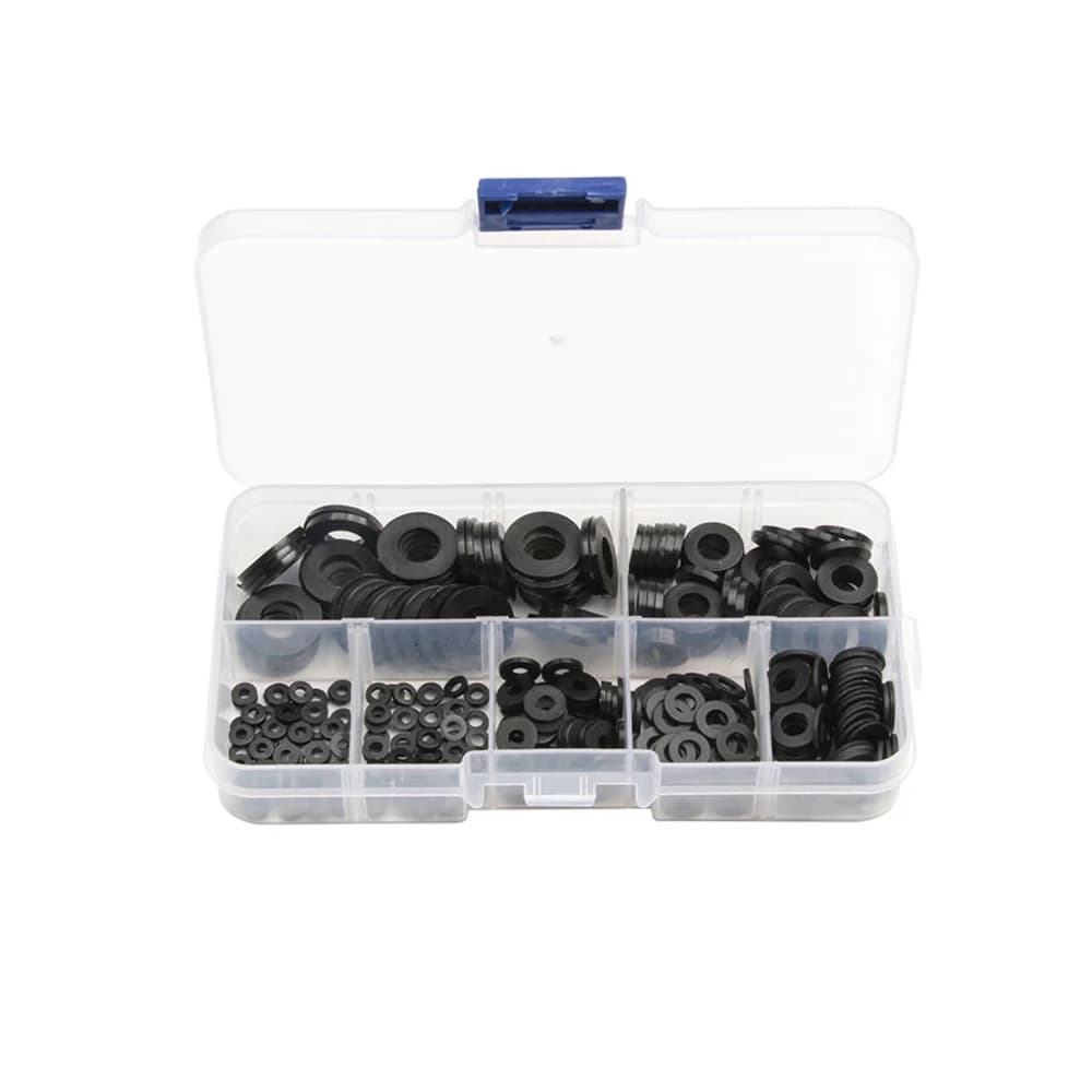 250 pièces rondelles en Nylon M2 M2.5 M3 M4 M5 M6 M8 rondelles en Nylon entretoises d'isolation en plastique joints noir blanc ensemble Kit d'anneaux de joint