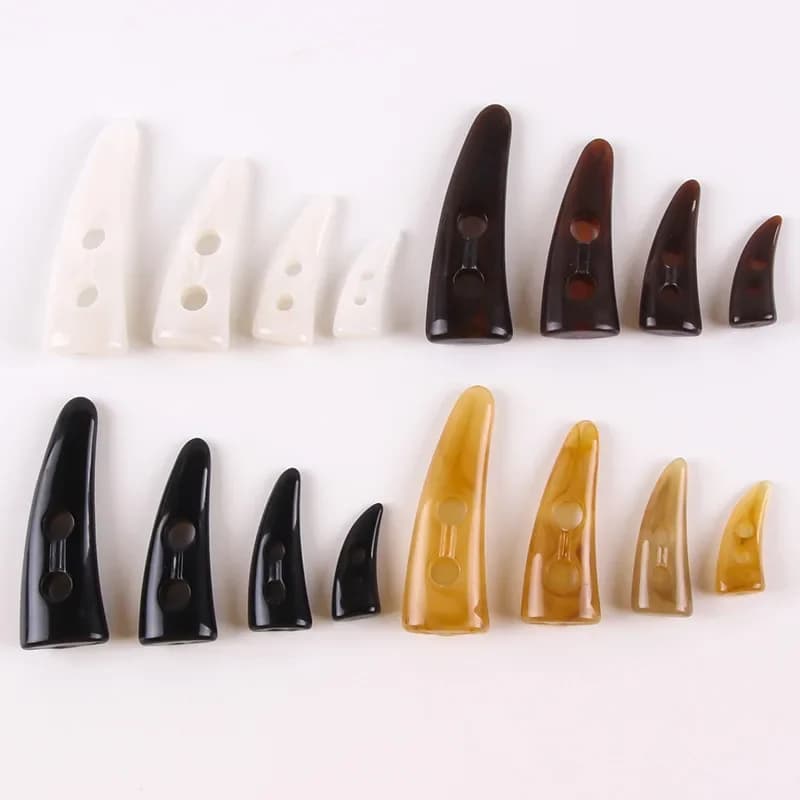 Boutons en acrylique, 2 trous, boutons à bascule en corne, accessoires de couture pour sacs et vêtements, décoration de pulls, 50 pièces/lot, 23mm-50mm