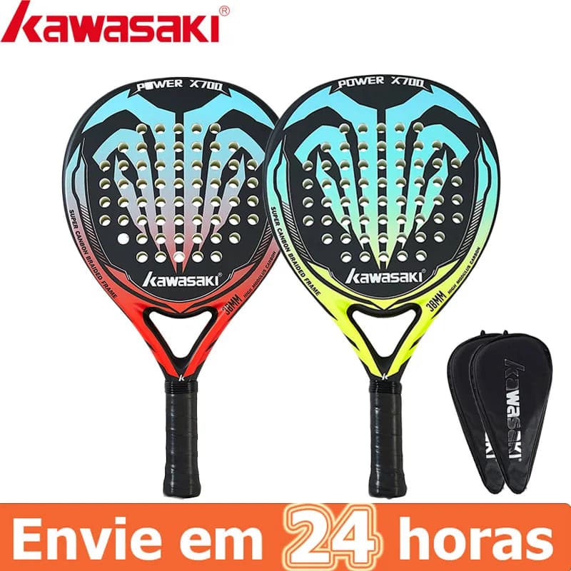 Kawasaki-Raquette de tennis oligface souple en fibre de carbone avec housse de sac de padel, raquette de plage, 2022
