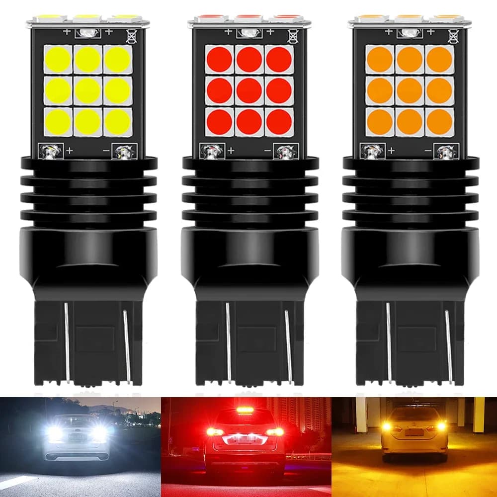 BAU15S PY21W BA15S 1156 T20 7443 W21/5W P21/5W BAY15D 1157 3157 P27/7W, enquêter de Freinage à Paupières LED, Feux de Voiture 12V, 2 Pièces