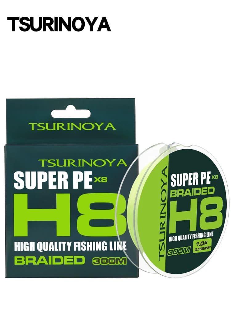 TSURINOYA 8 brins tressé PE ligne de pêche 300m H8 16LB 22LB 25LB 30LB 40LB 45LB 50LB longue coulée lisse 8 tissages matériel