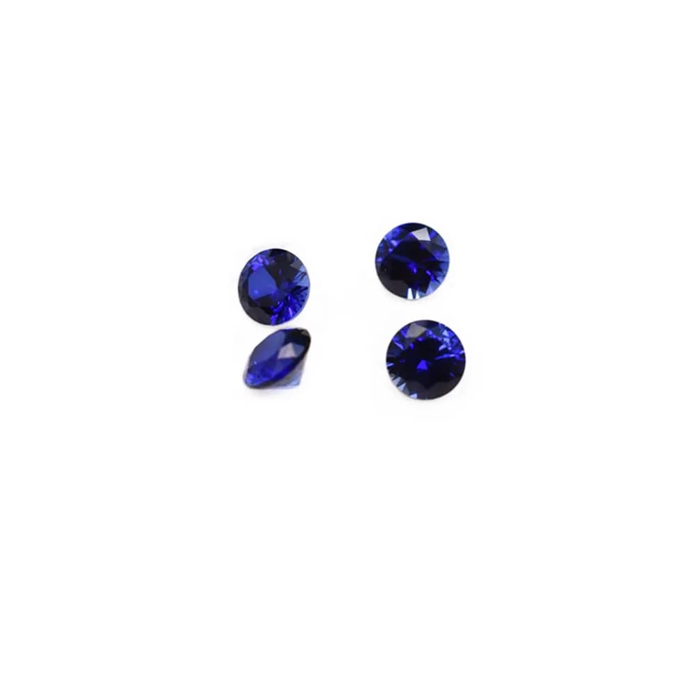 Pierres précieuses rondes en saphir à facettes, dureté Mohs 9 Grade AAA, coupe brillante, petites tailles 0.8mm-3.5mm, 10 pièces