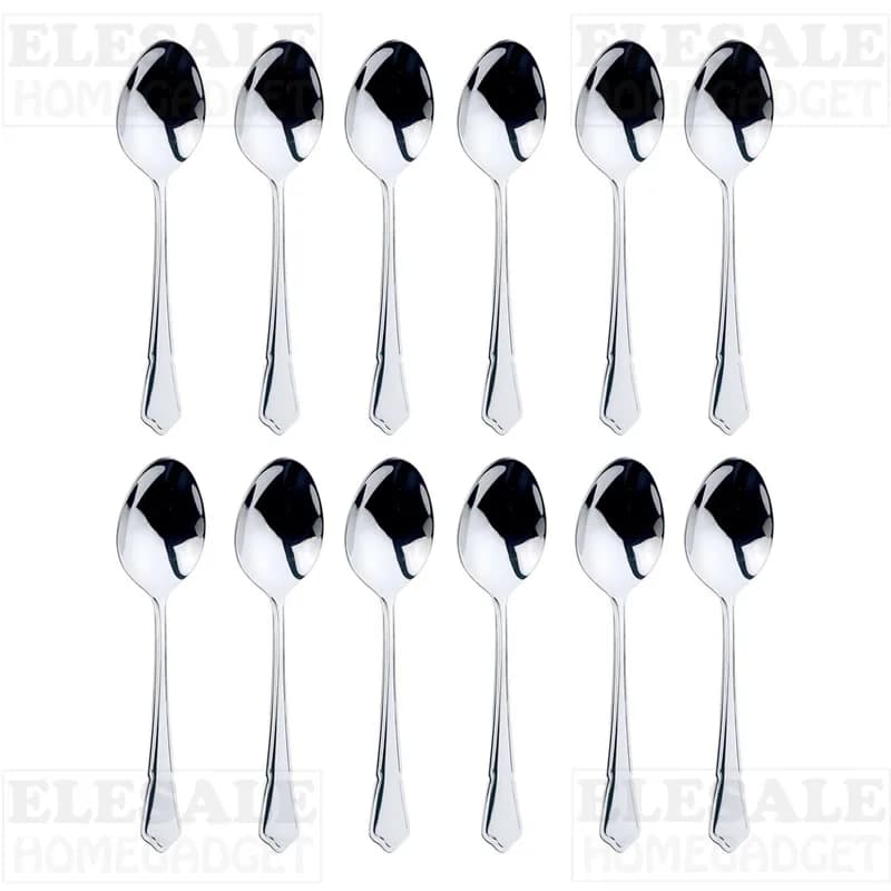 Cuillère à café en acier inoxydable de haute qualité, 12 pièces, Surface polie, cuillère à café, thé, douzaine de cuillères de cuisine 13.3CM pour thé, tasse à café