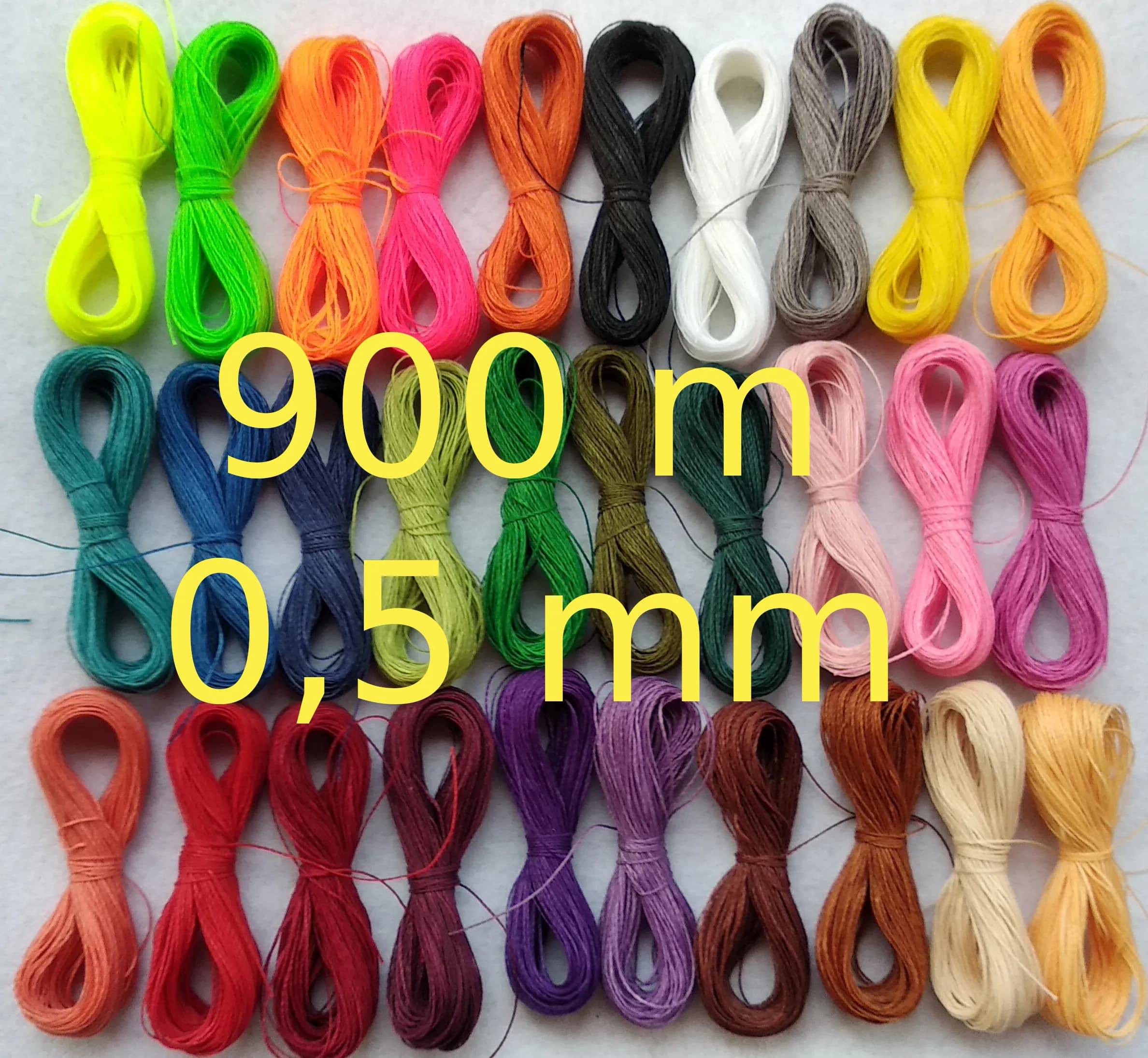 Linhasita-Kit de Fil Ciré de 0,5mm de Diamètre, 30 Couleurs, Fil pour la Couture de Bracelets, Sonramé, Micromacramé, Bricolage, Fil pour la Fabrication de Bracelets, Sonramé, Fils à Coudre, Aviation,