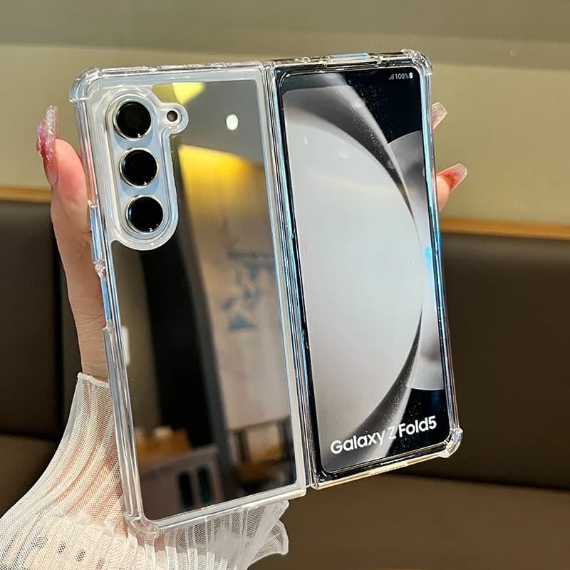 Mirror Make Up Case For Samsung Galaxy Z Fold 7 6 5 4 3 Fold7 Zfold Fold6 Hard Airbag Bumper Shockproof Ultra Slim Cover