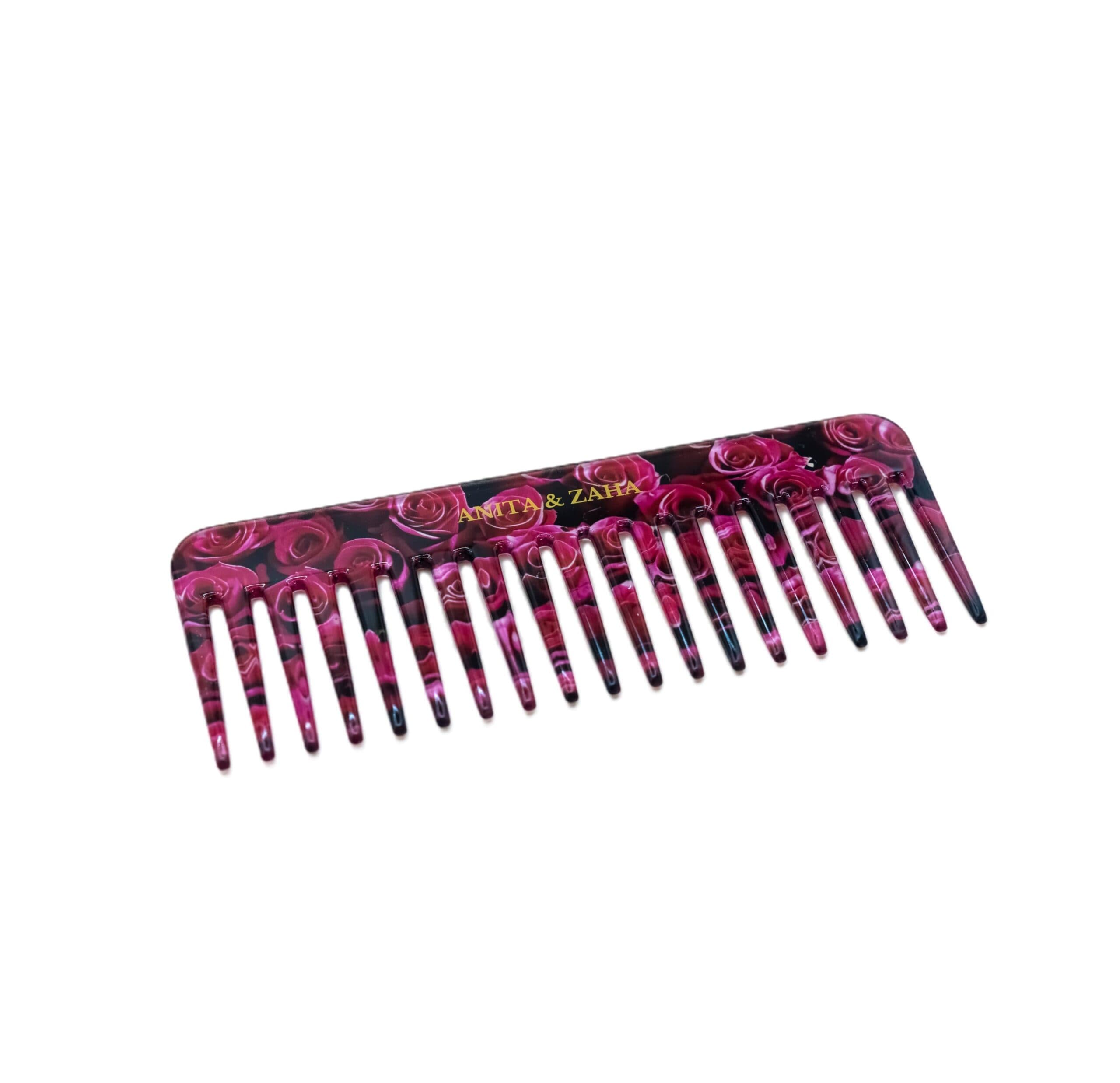 Acetate Detangling Comb with Roses
