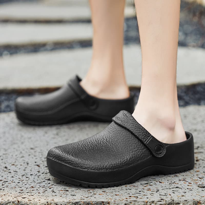 Chef shoes men's summer 2024 new cross-border plus size black kitchen work shoes non-slip no heel men's shoes wholesale
