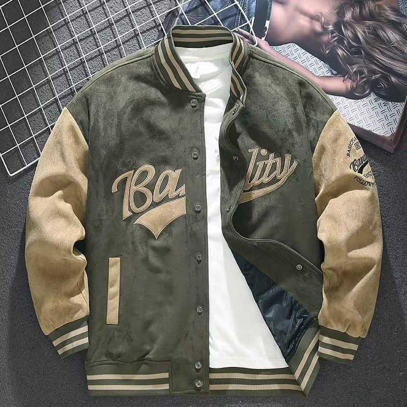 ede Baseball Uniform Men S Autumn Winter Retro Jacket Loose Top Embroidery Bomber Tide
