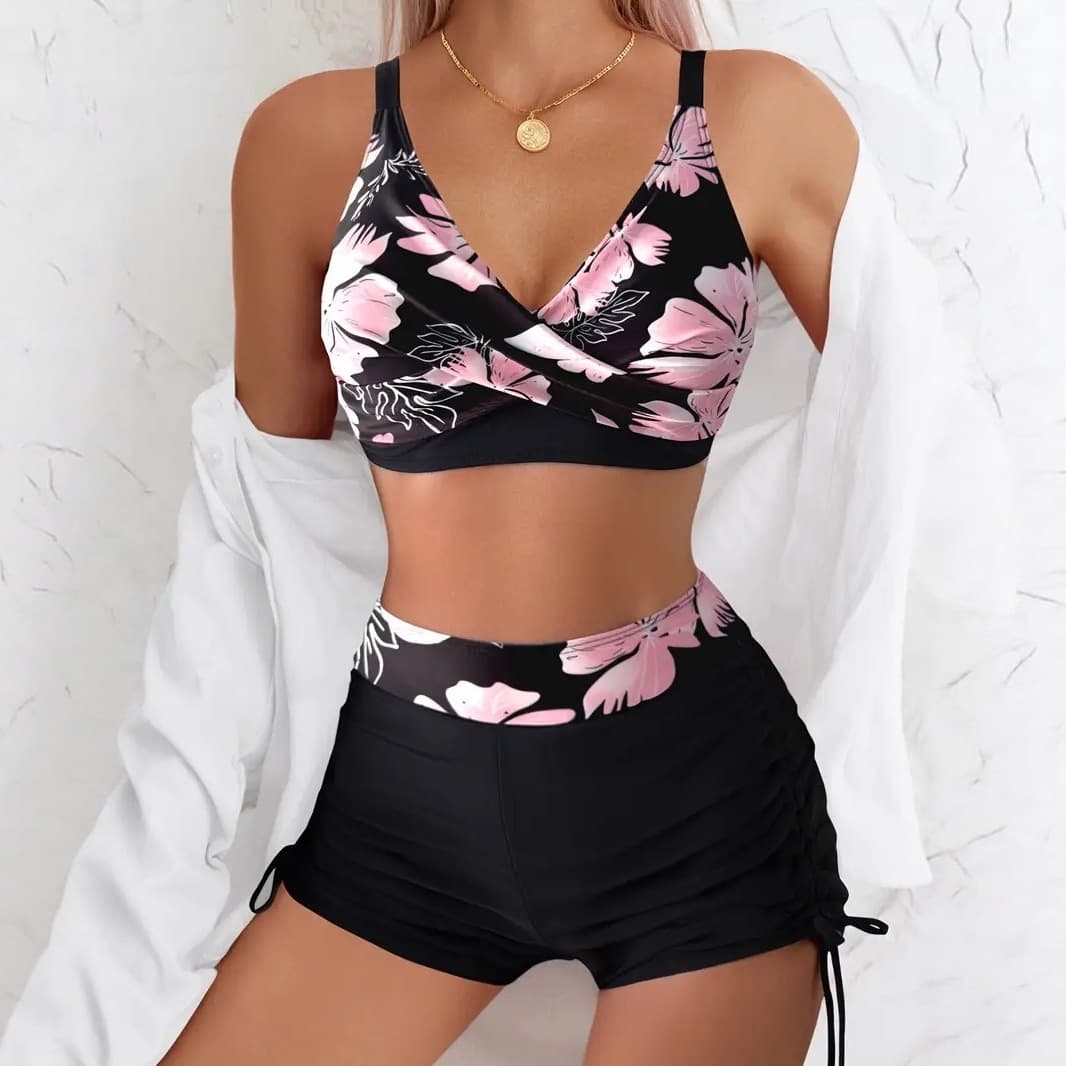 Women's Quick Drying Printed Tankini Swimsuit Comfortable Two Piece Set