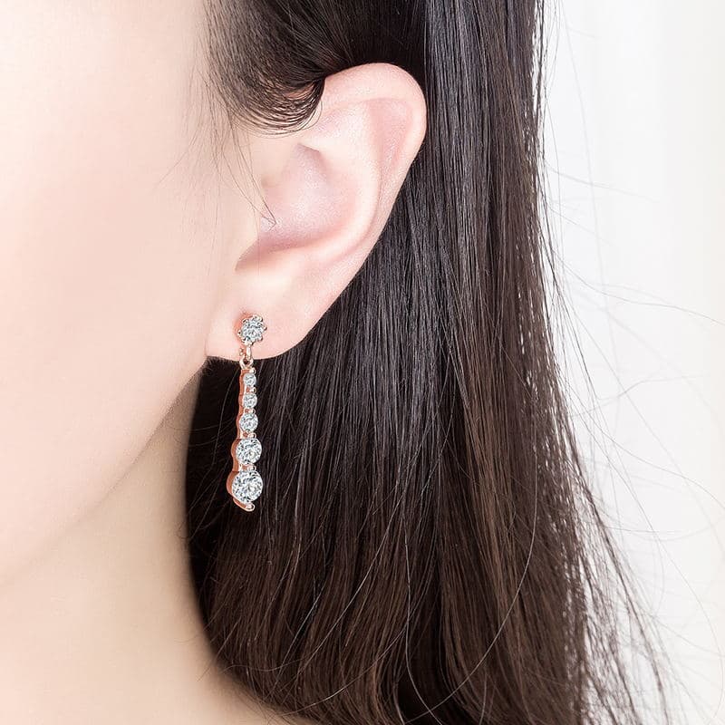 Earrings water drop zircon ear wire simple temperament female earrings