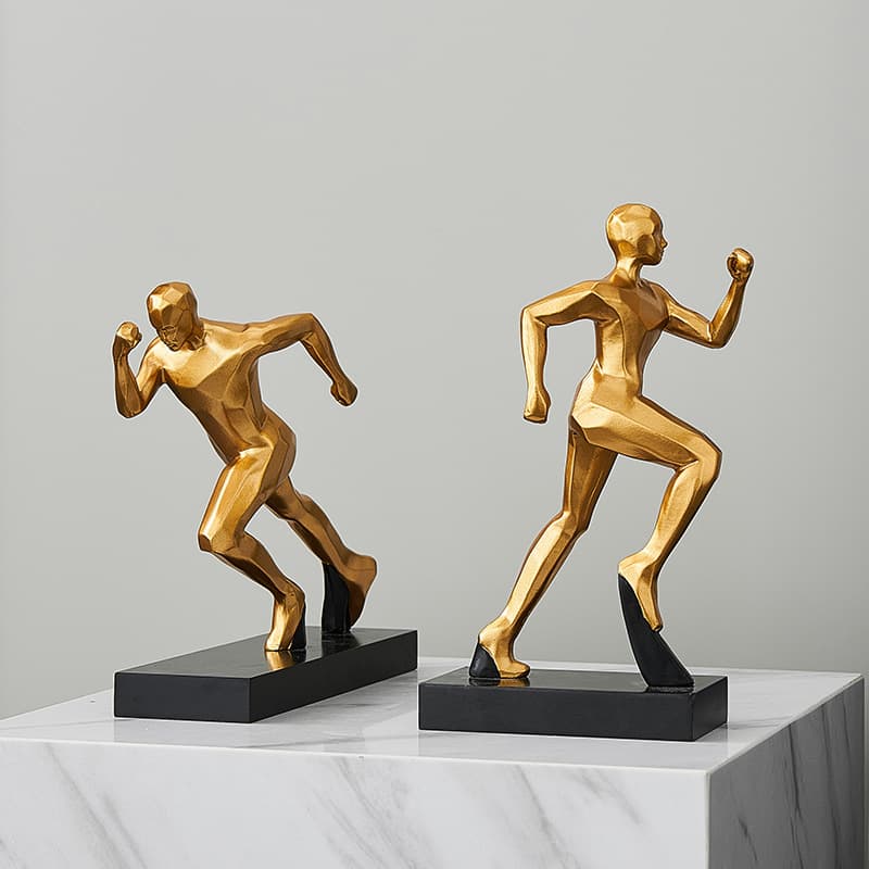House Original Design Sculpture Little Golden Man Modern Art Entrance Living Room Office Desktop Ornaments Housewarming Gift