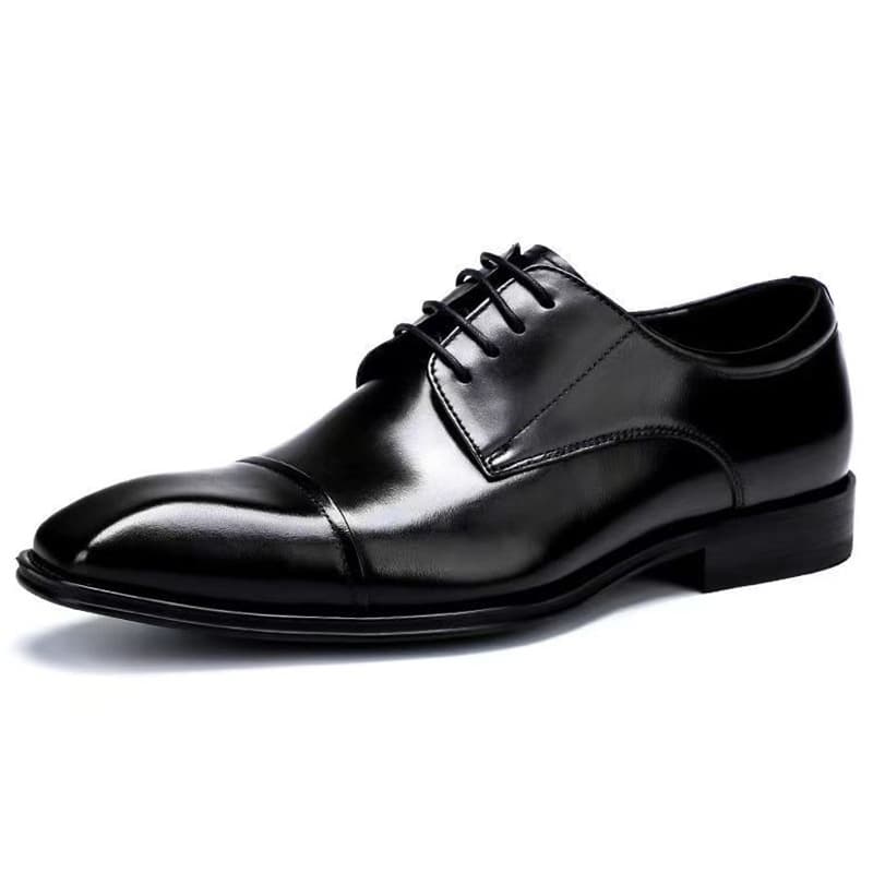 Stereoscopic square head leather shoes men classic casual leather shoes wedding shoes