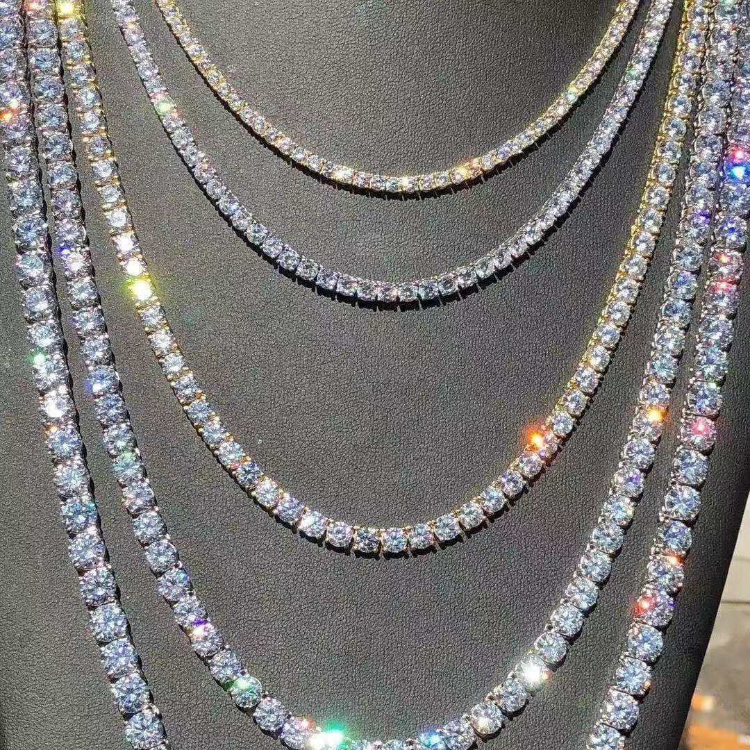 Hip Hop Rhinestone Single Row Fashion Inlaid Diamond Men's Accessories Punk Necklace