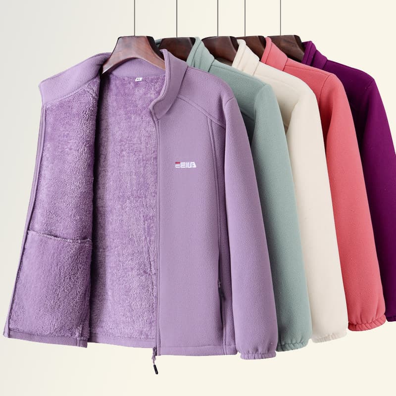 Women's Clothing Fleece Zip-Up Jacket With Stand Collar - Thick & Warm Outdoor Casual Pullover For All Seasons (XL-5XL)