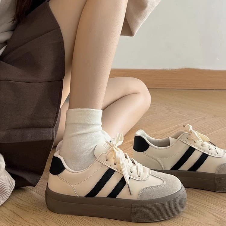 Women's Shoes Dexun Sneaker Retro Versatile Thick Bottom Daily Casual Business School Student Sports Shoes Vacation Walking Shoe