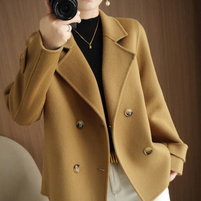 Women's Clothing Woolen coat women short autumn and winter small loose outerwear women's suit collar woolen coat trend