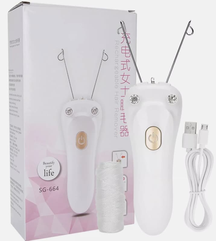 Facial Epilator Electric Face Hair Shaver Machine Tool Remover Cotton Thread UK