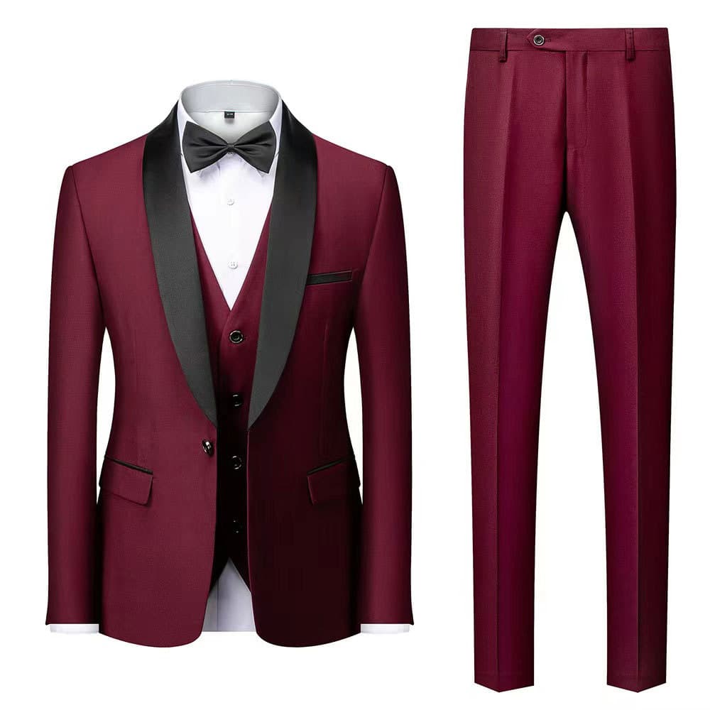 Men's Clothing Wedding Suits Spring And Autumn Hot Men's Wedding Suit Three Piece Graduation Host Formal Green Collar