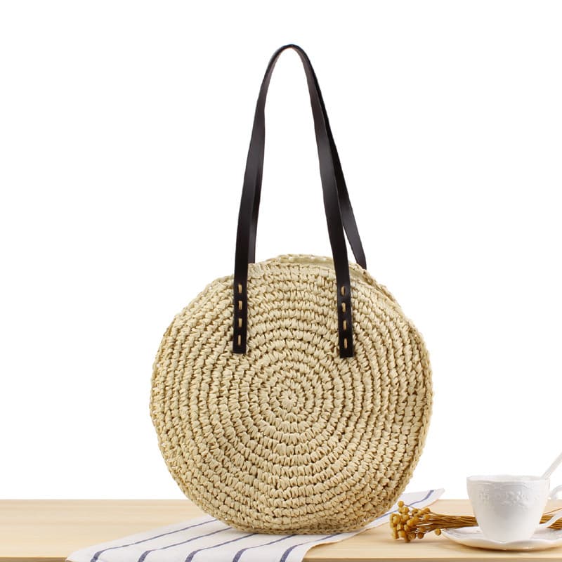 Women's fashion single shoulder straw bag pastoral style beach bag